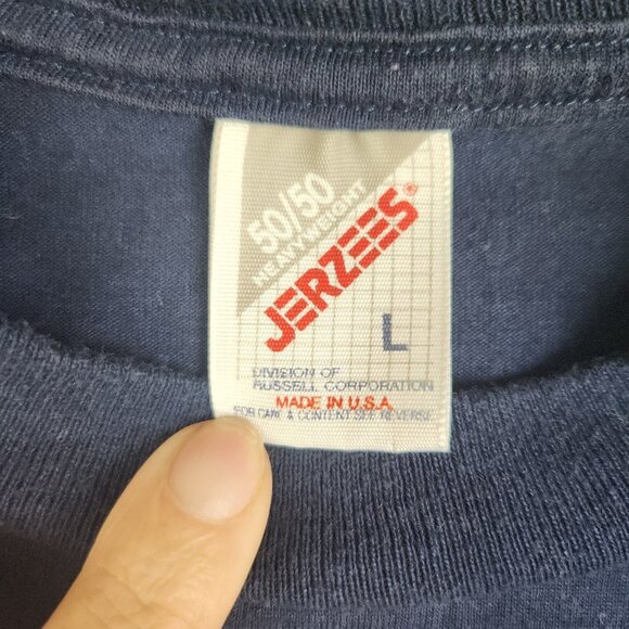 Vintage Cottage Core Shirt Large Hearts Flowers Needlework 90's Jerzees USA Made - Picture 8 of 10